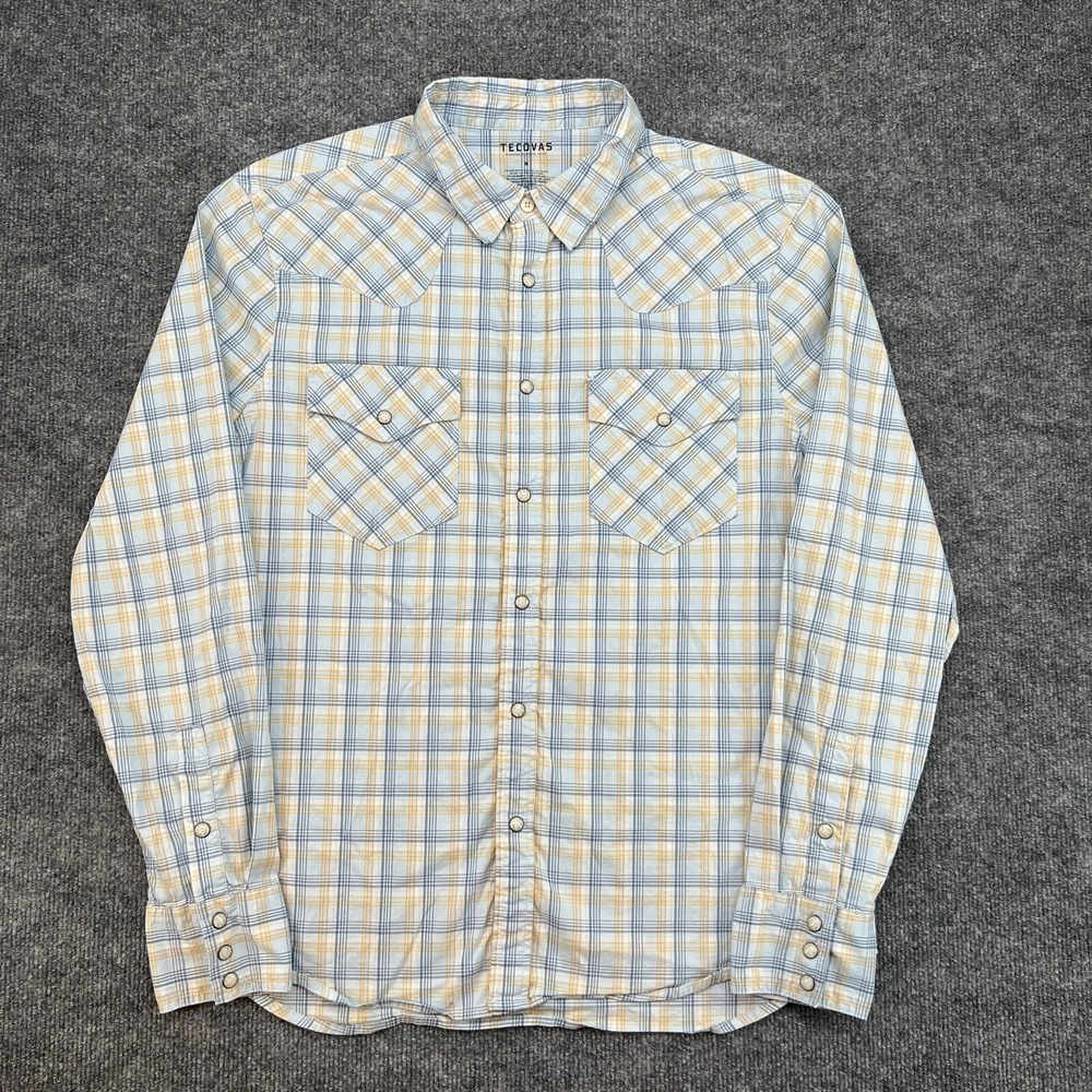 Tecovas Western Shirt Mens Medium Long Sleeve Pearl Snap Stretch Pockets